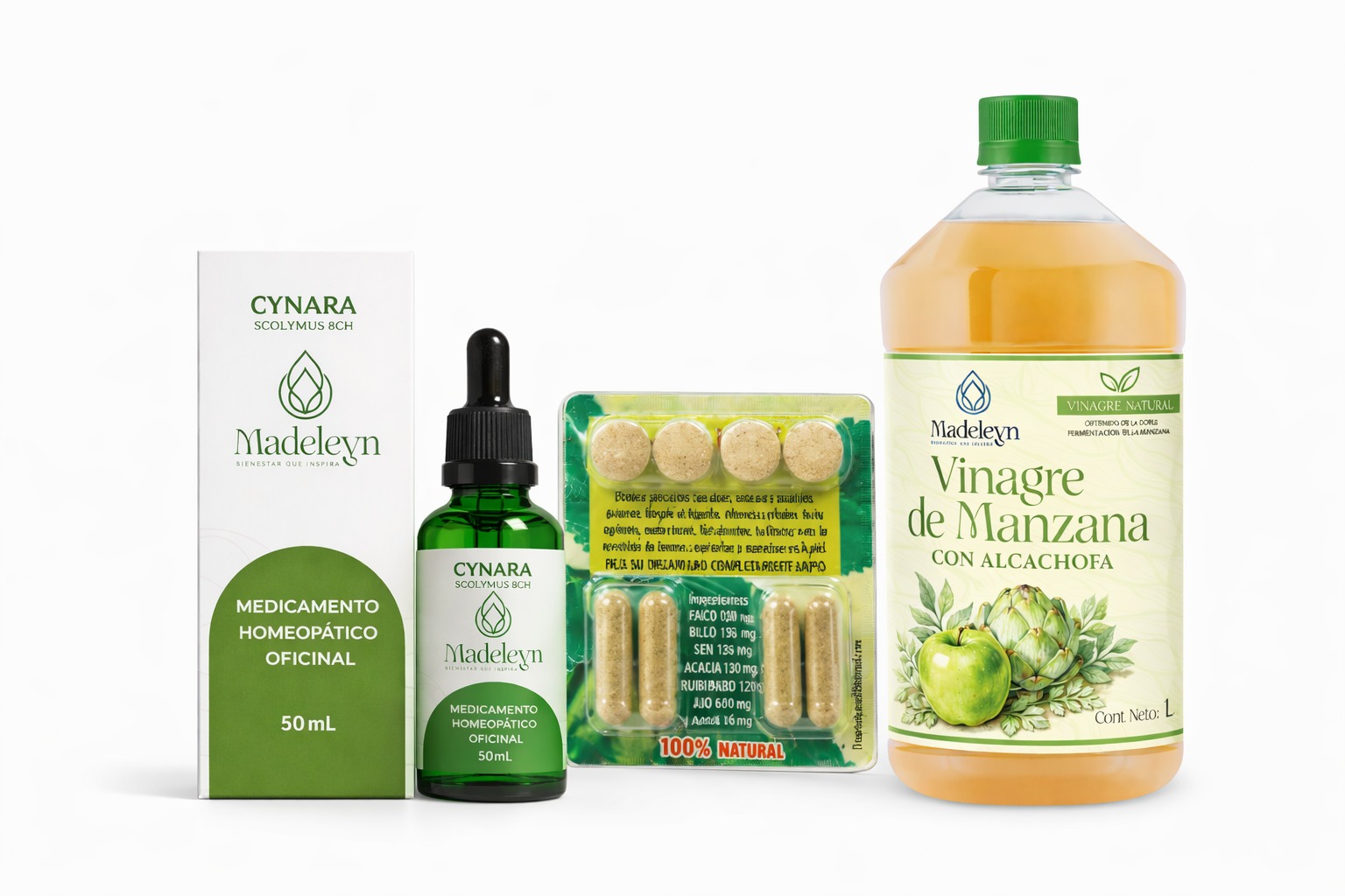 Kit 8 Kilos — CYNARA Scolymus 8CH, Antiparasitario natural y Vinagre de Manzana con Alcachofa Madeleyn
